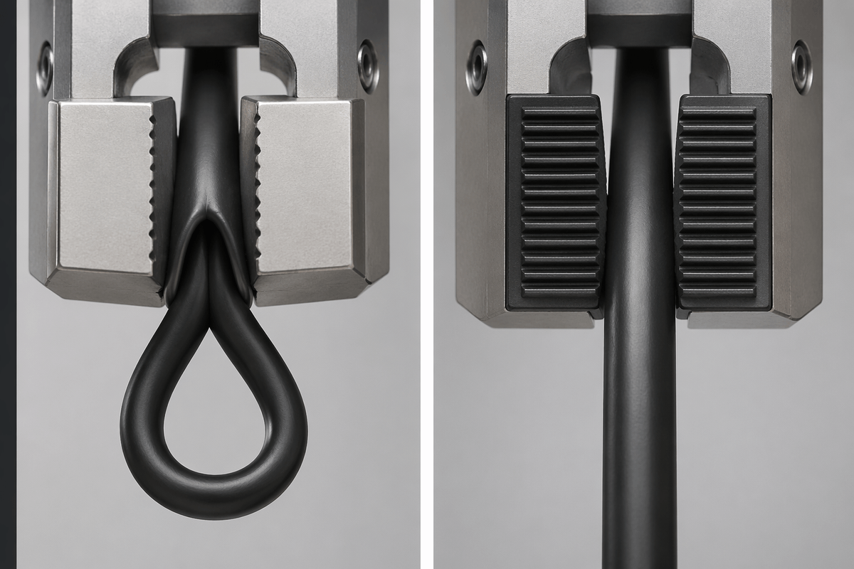 Grippers and contact strategies that prevent slip and snarls